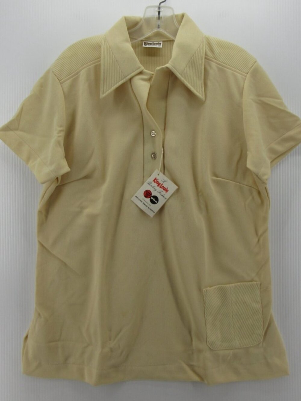 VTG King Louie Polo Shirt 38 Bowling 70s Leisure USA Made Large NEW - Picture 1 of 12
